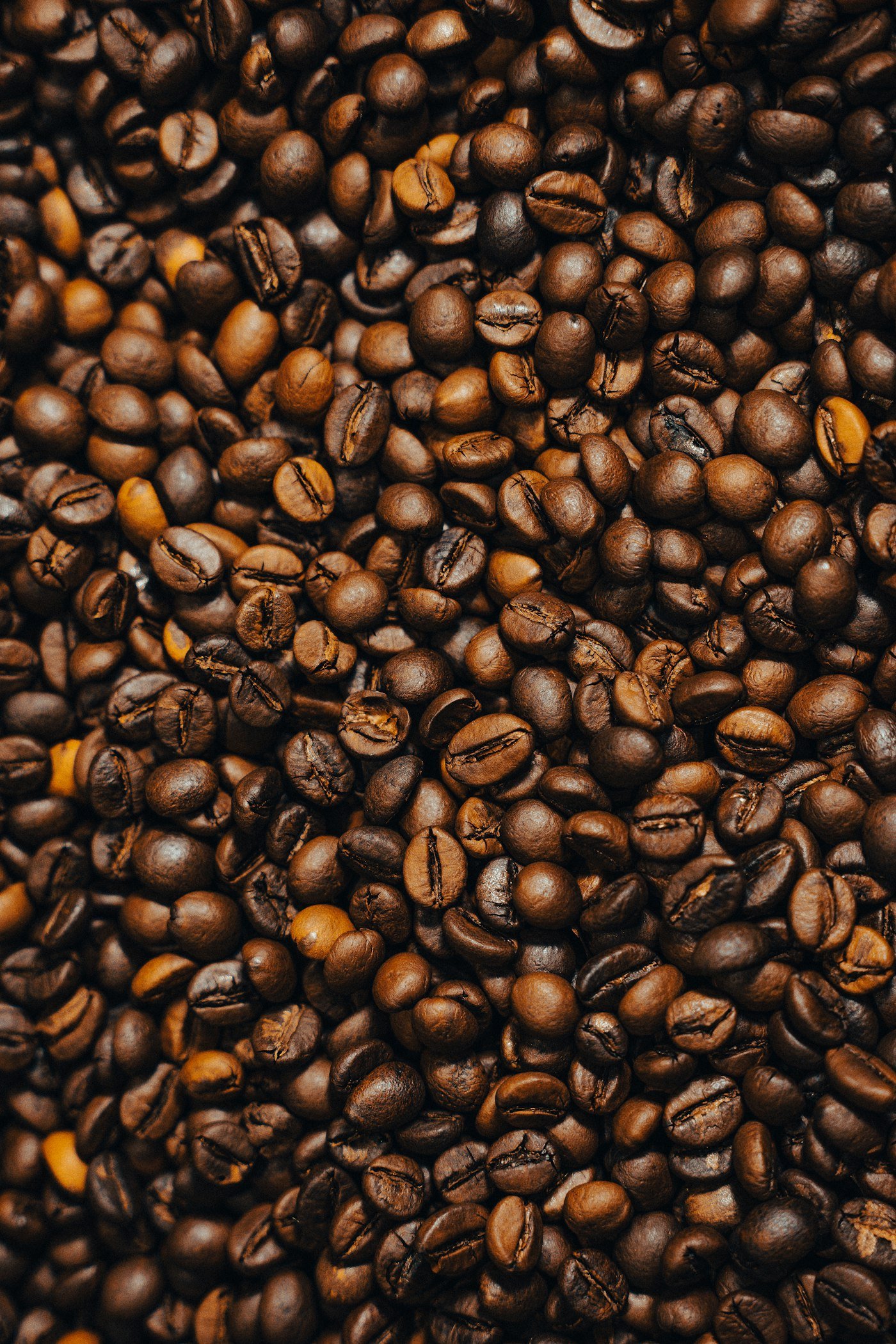 Granos de café tostado oscuro